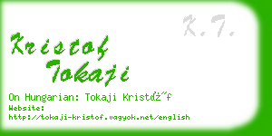 kristof tokaji business card